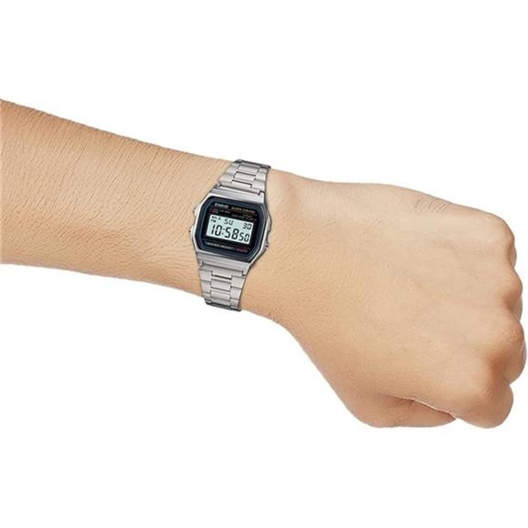 Casio A158W-1 Men Casio Men\'s A158WA-1DF Stainless Steel Digital Watch